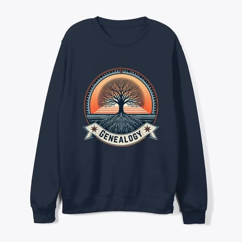 Navy Genealogy Sun Tree (Sweatshirt)