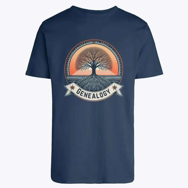 Navy Genealogy Sun Tree (T-shirt)